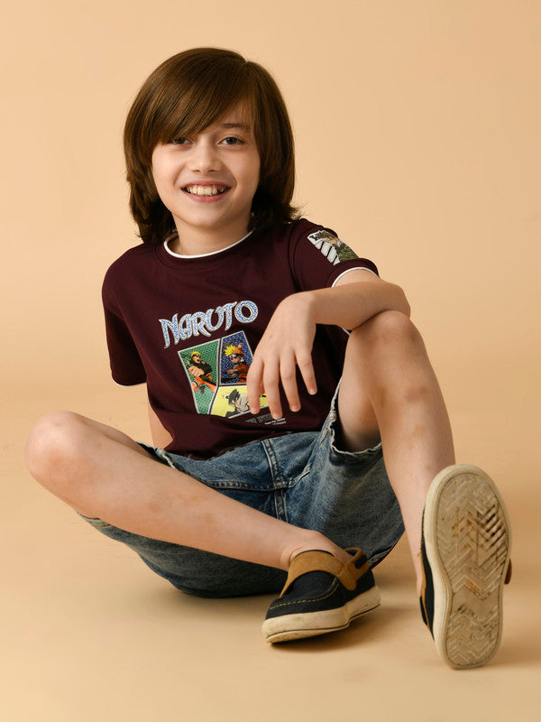 Albion Premium Boys Upper Mehroon T-shirt