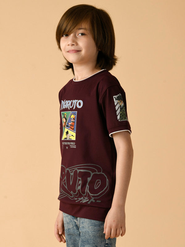 Albion Premium Boys Upper Mehroon T-shirt