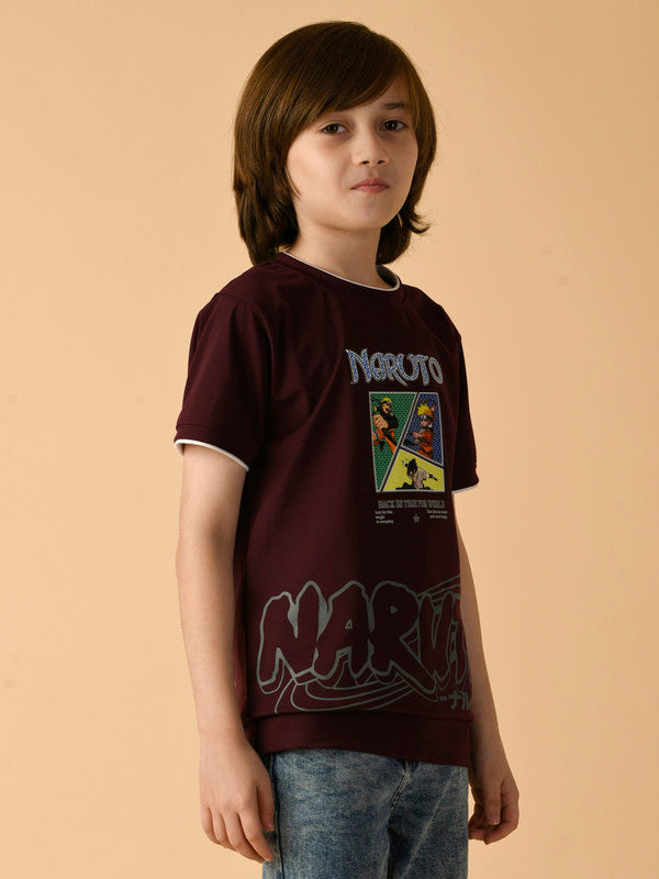 Albion Premium Boys Upper Mehroon T-shirt