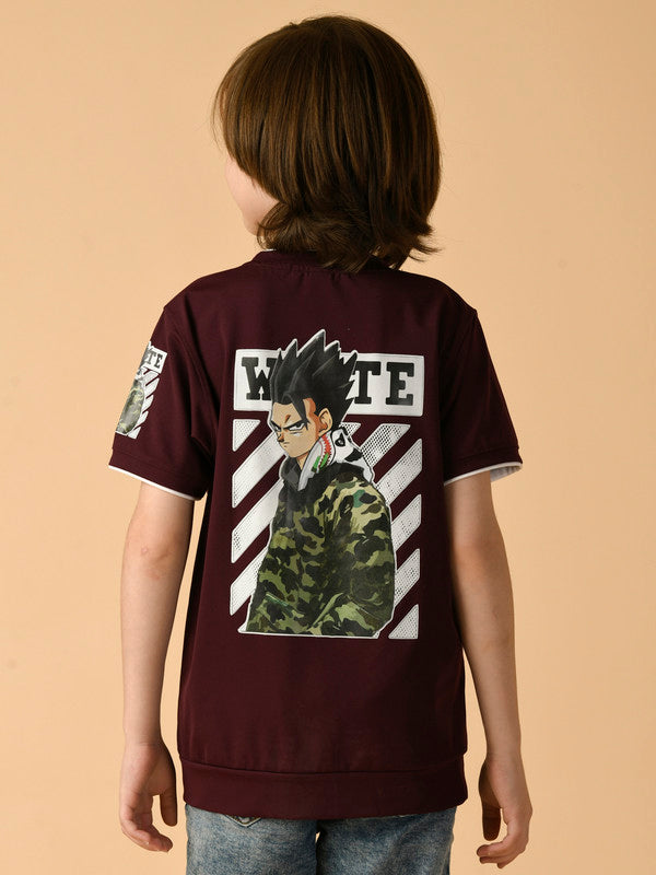 Albion Premium Boys Upper Mehroon T-shirt