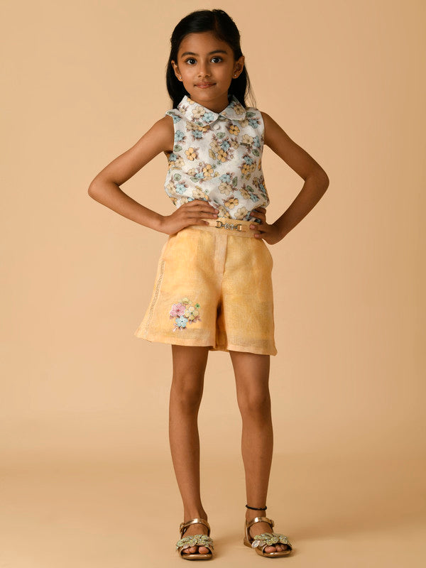 Albion Premium Girls Mustard Skirt Top