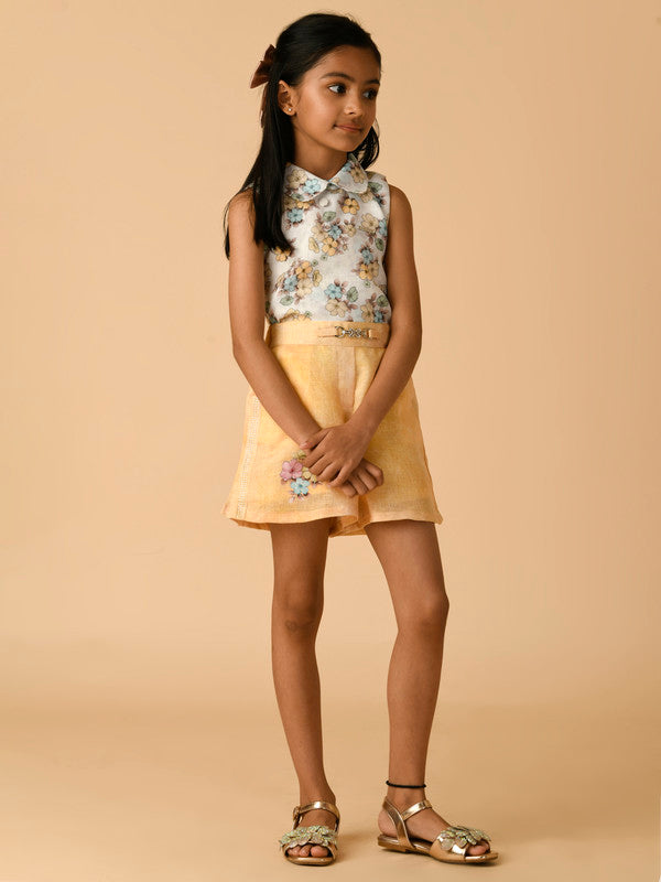 Albion Premium Girls Mustard Skirt Top