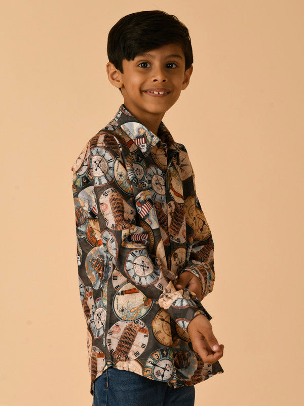 Albion Premium Boys Printed Shirt