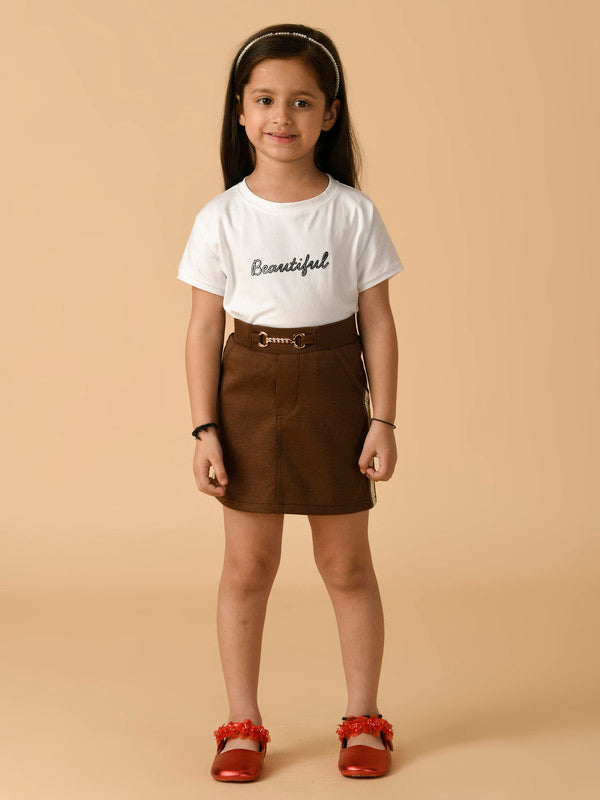 Albion Premium Girls Coffee Skirt