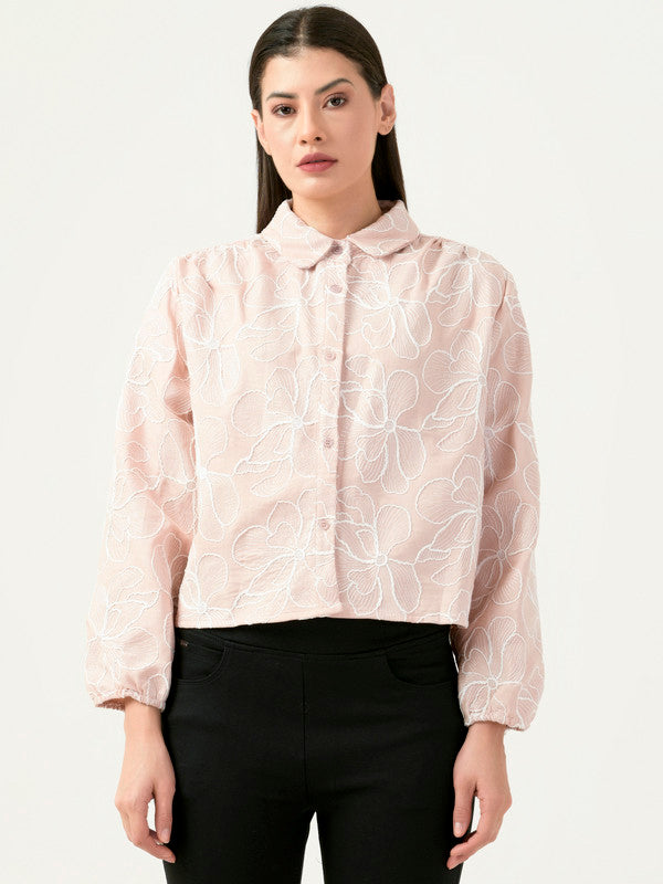 Albion Women Smart Premium Peach Casual Shirt