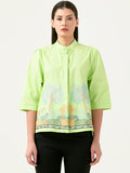 Albion Women Smart Premium P Green Blouson Top