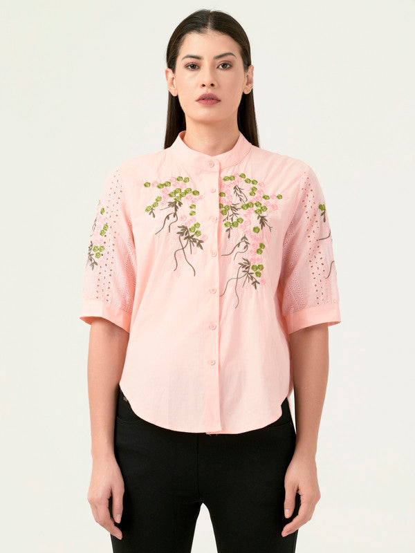Albion Women Smart Premium Pink Blouson Top