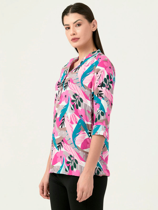 Albion Women Smart Premium Printed Blouson Top