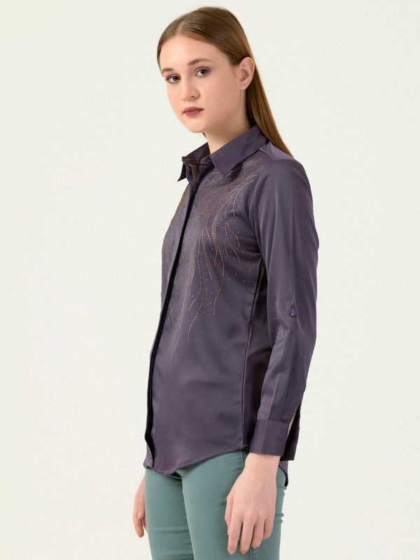 Albion Women Smart Premium Lavender Casual Shirt