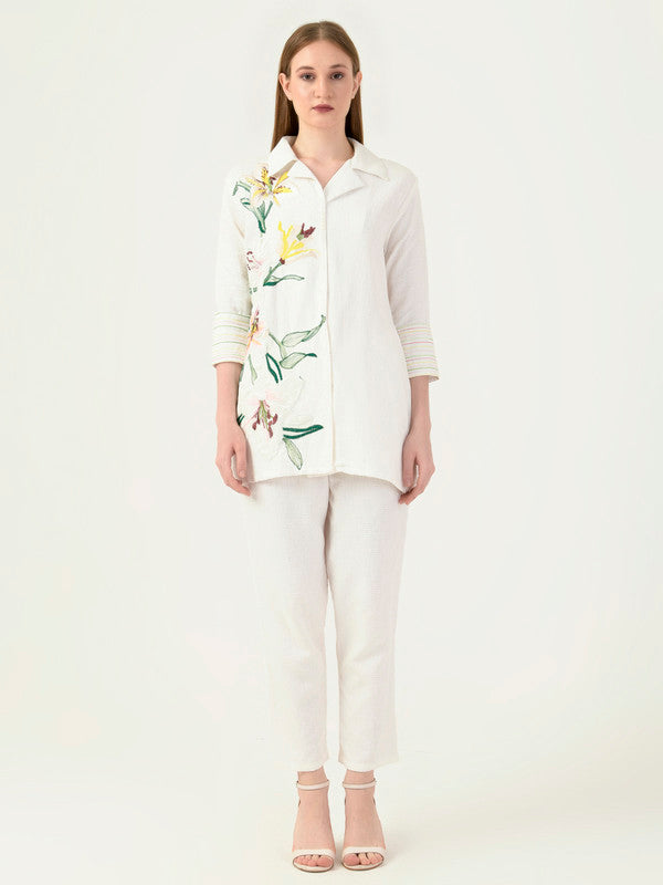 Albion Women Smart Premium White Co-ord set