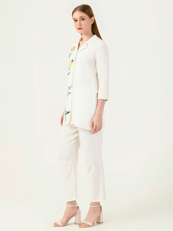 Albion Women Smart Premium White Co-ord set