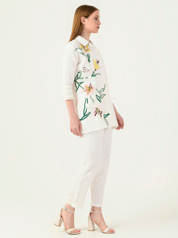 Albion Women Smart Premium White Co-ord set