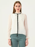 Albion Women Smart Premium Cream Blouson Top