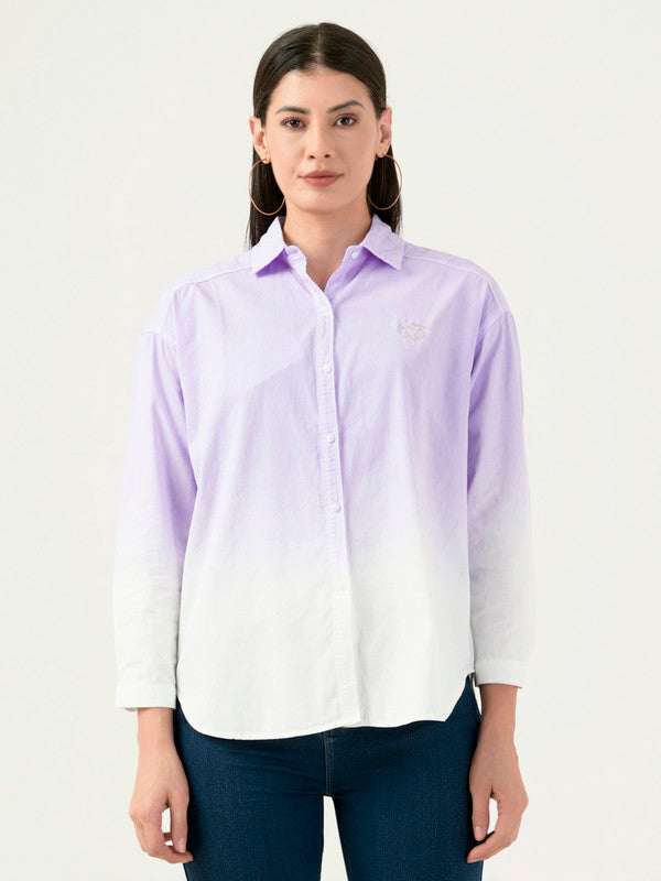Albion Women Smart Premium Purple Casual Shirt