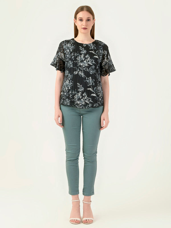Albion Women Smart Premium Black Blouson Top