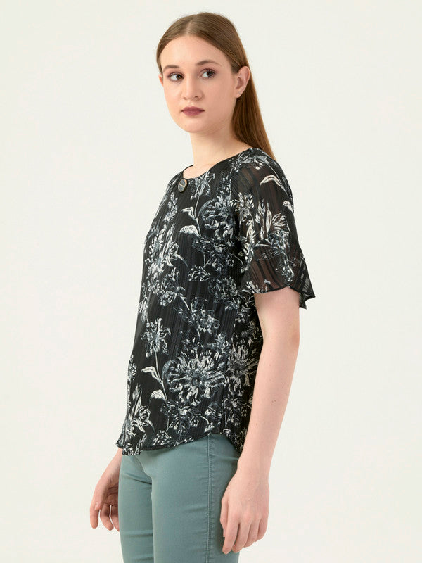 Albion Women Smart Premium Black Blouson Top