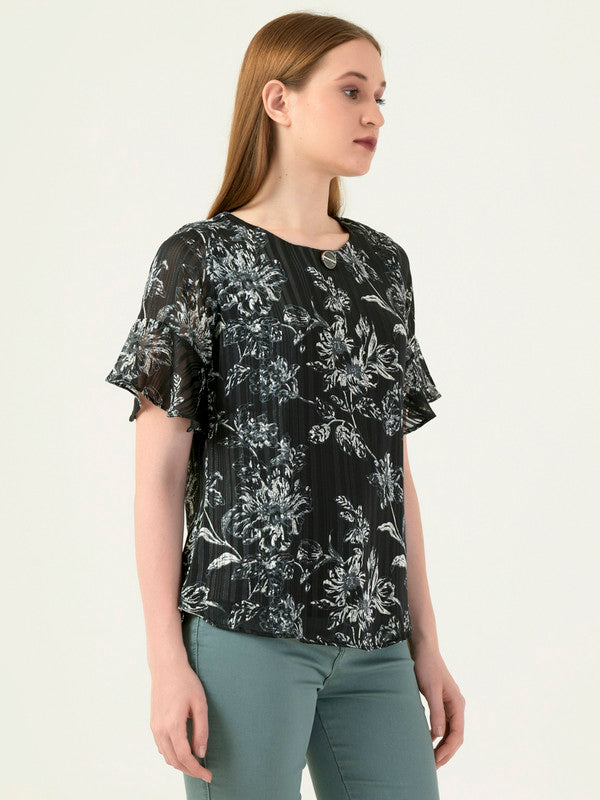 Albion Women Smart Premium Black Blouson Top
