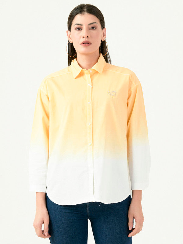 Albion Women Smart Premium Orange Casual Shirt