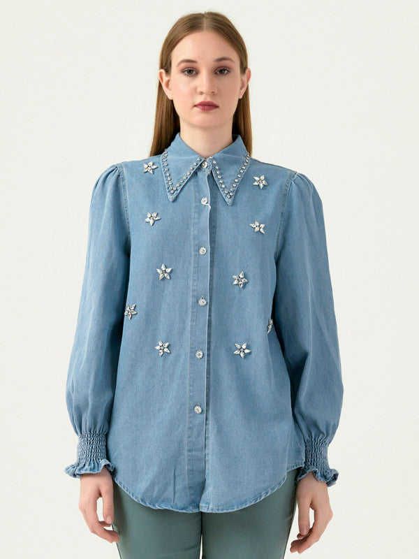Albion Women Smart Premium Denim Casual Shirt