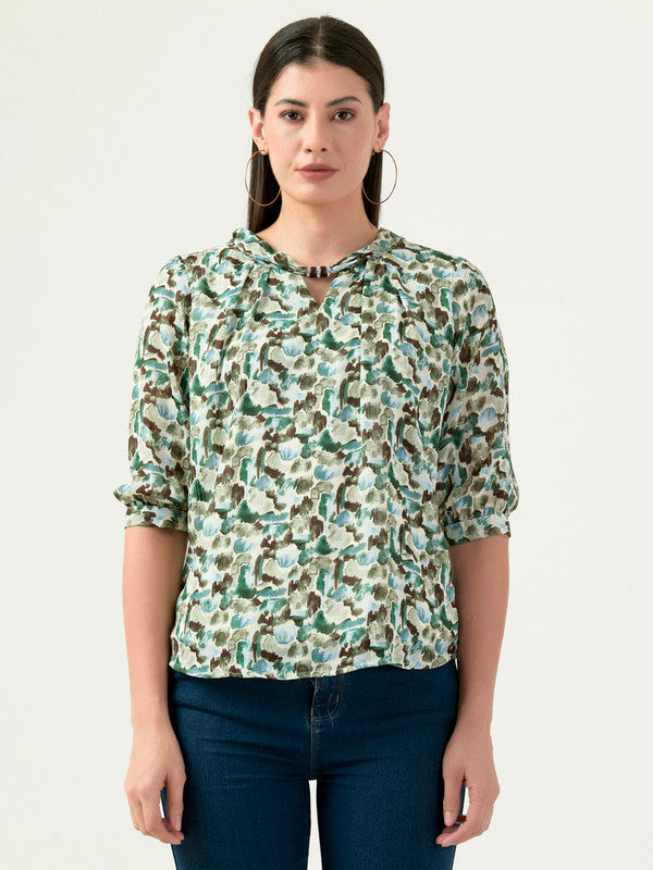 Albion Women Smart Premium Green Blouson Top