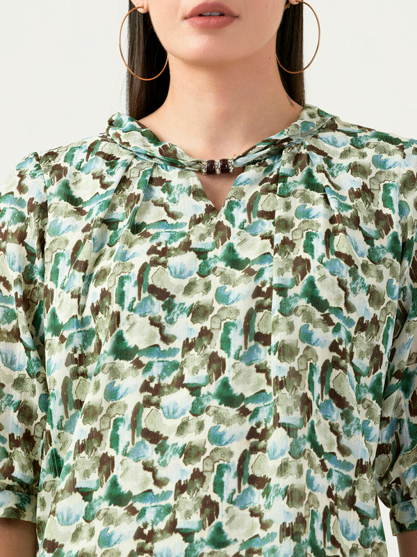 Albion Women Smart Premium Green Blouson Top