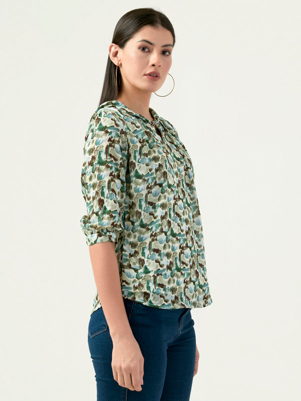 Albion Women Smart Premium Green Blouson Top