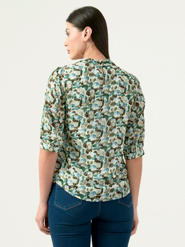 Albion Women Smart Premium Green Blouson Top