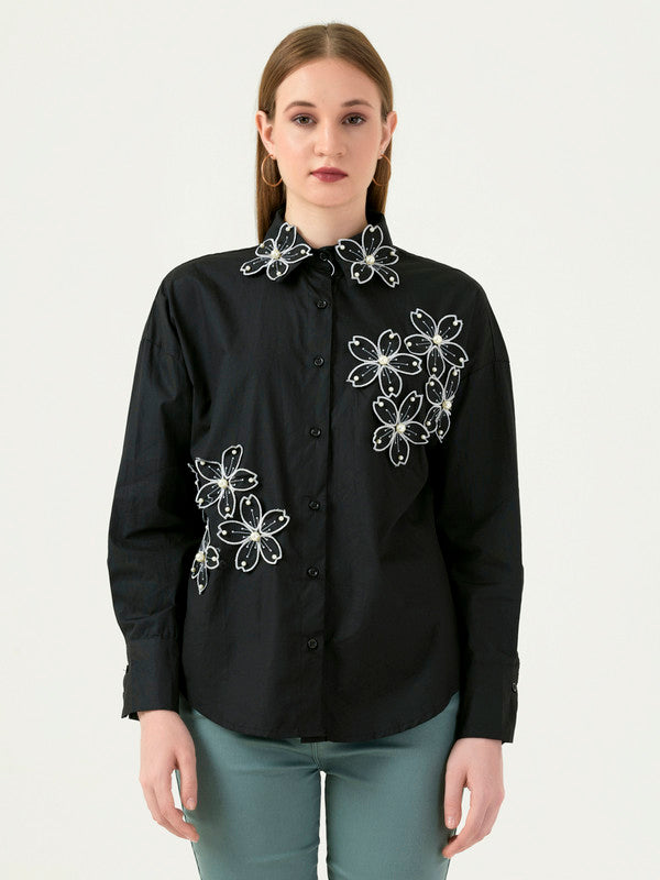 Albion Women Smart Premium Black Casual Shirt