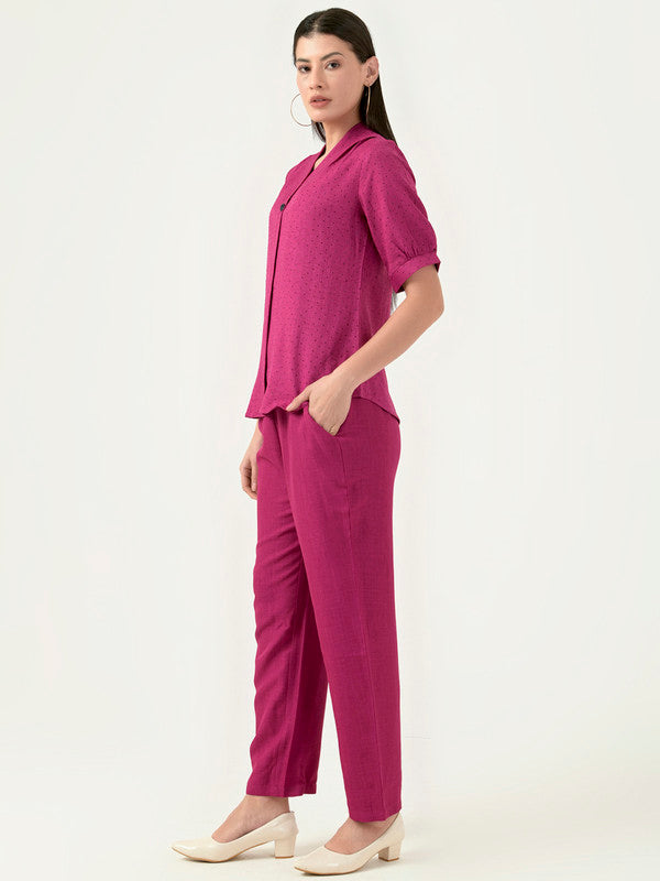 Albion Women Smart Premium Pink Co-ord set