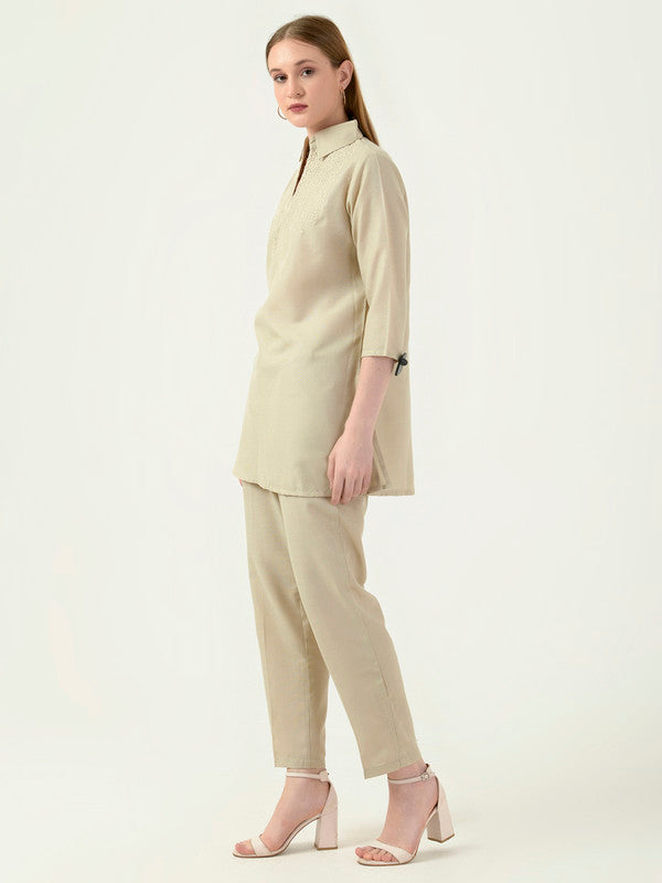 Albion Women Smart Premium Khakhi Co-ord set