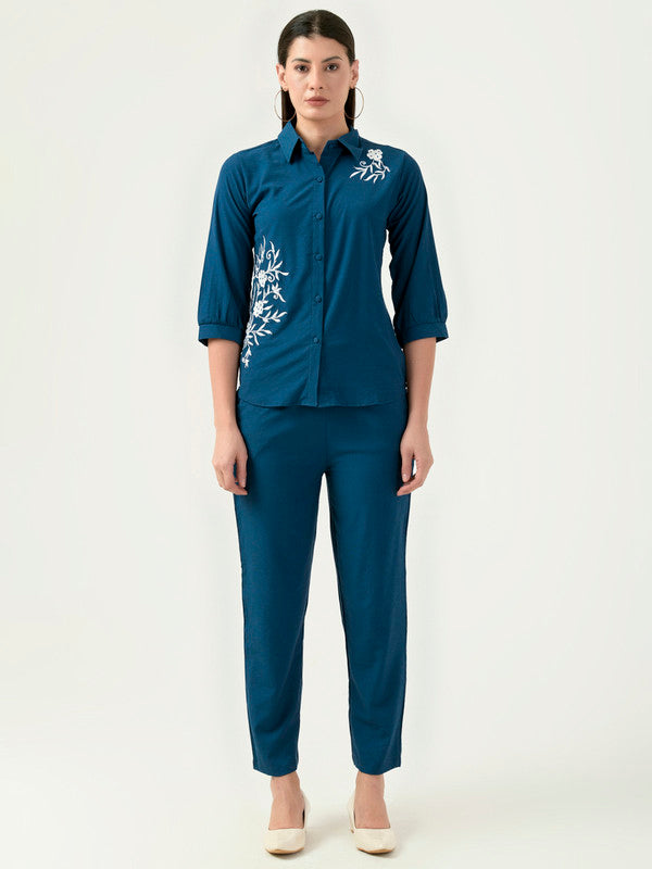Albion Women Smart Premium Blue Co-ord set