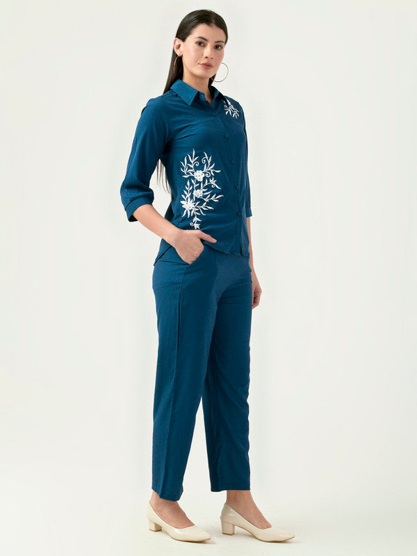 Albion Women Smart Premium Blue Co-ord set