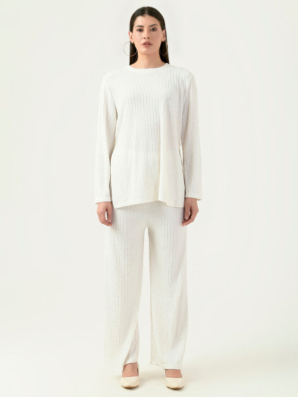 Albion Women Smart Premium White Co-ord set