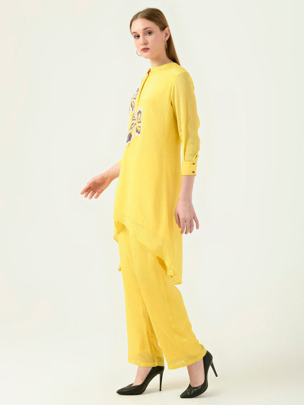 Albion Women Smart Premium Yellow Co-ord set