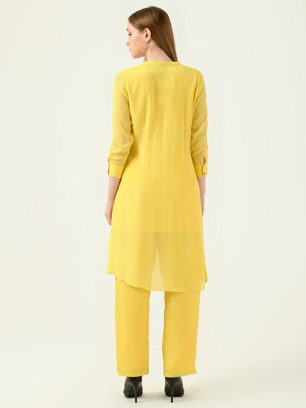 Albion Women Smart Premium Yellow Co-ord set