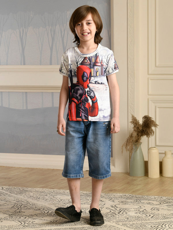 Albion Premium Boys Napoleon Printed (Deadpool) T-shirt