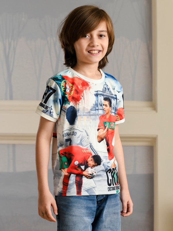 Albion Premium Boys Napoleon Printed (Cristiano Ronaldo) T-shirt
