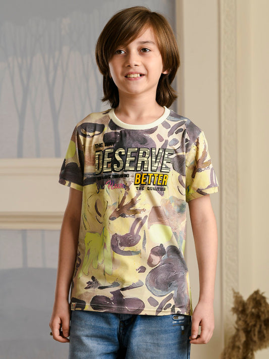 Albion Premium Boys Bambini Yellow T-shirt