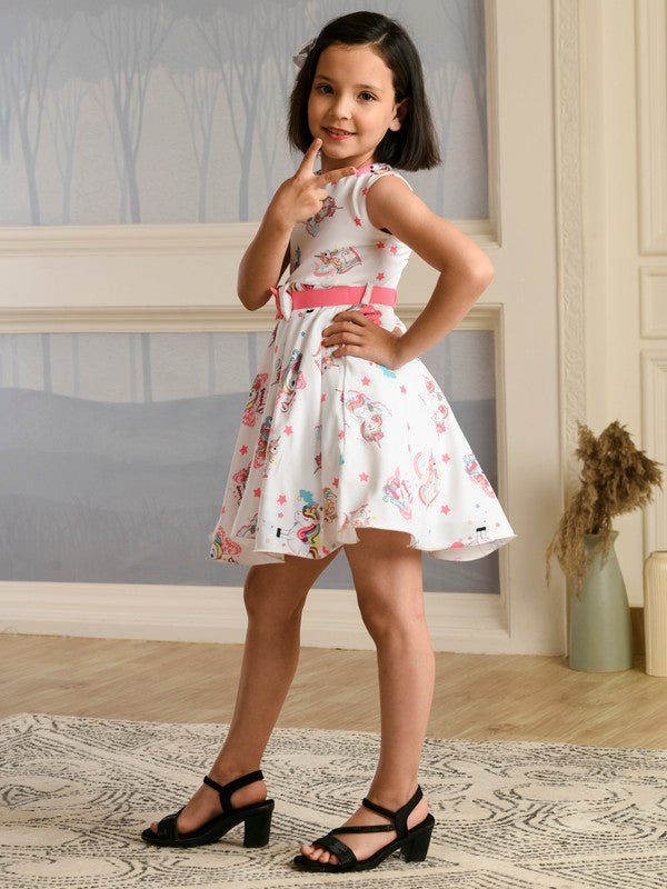 Albion Premium Girls Napoleon White Frock