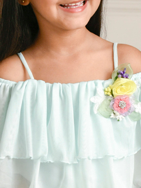 Albion Premium Girls Kittens Green Frock