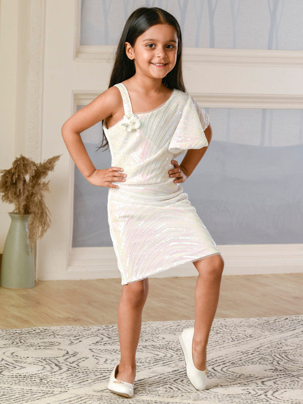 Albion Premium Girls Lekhu White Frock