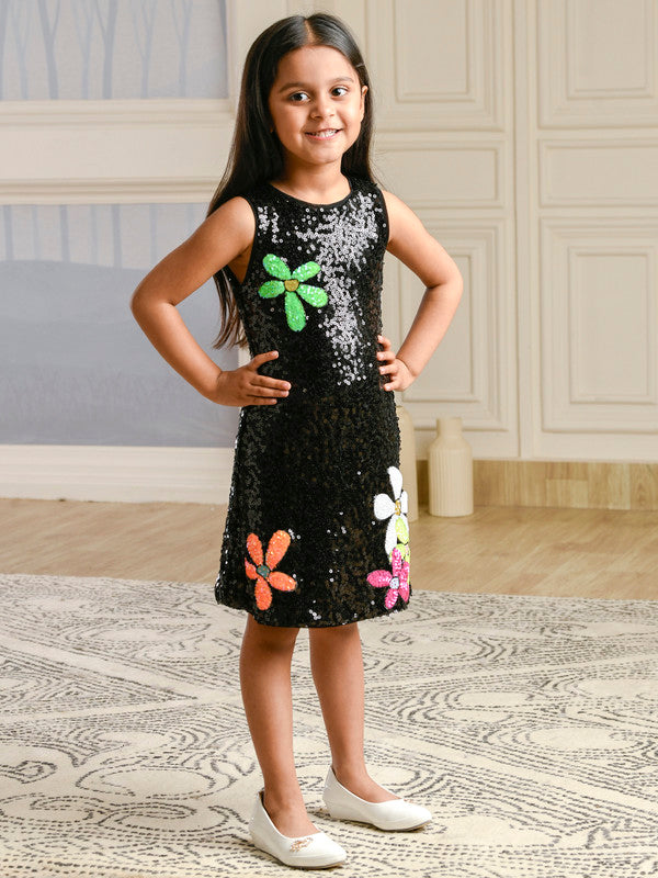 Albion Premium Infants Kittens Black Frock