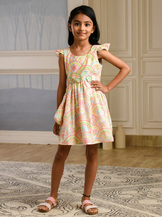 Albion Premium Girls Archana Yellow Frock