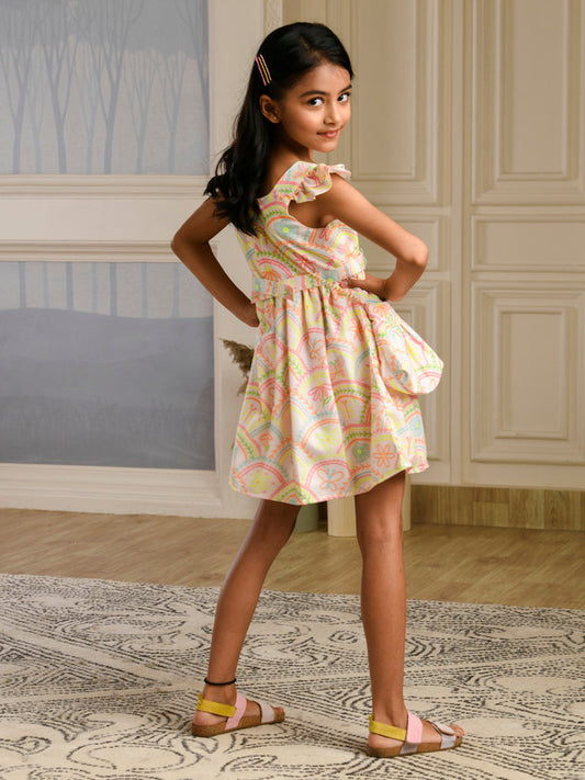 Albion Premium Girls Archana Yellow Frock