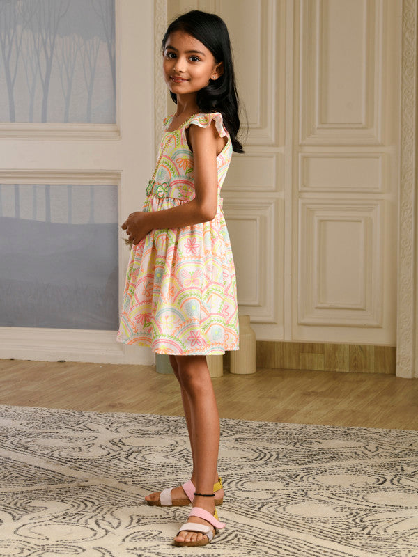 Albion Premium Girls Archana Yellow Frock