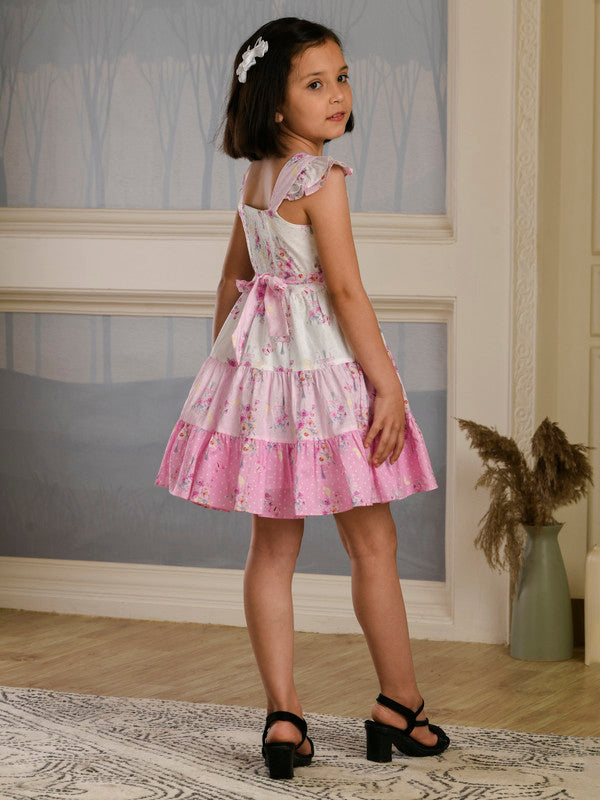 Albion Premium Girls Archana Pink Frock