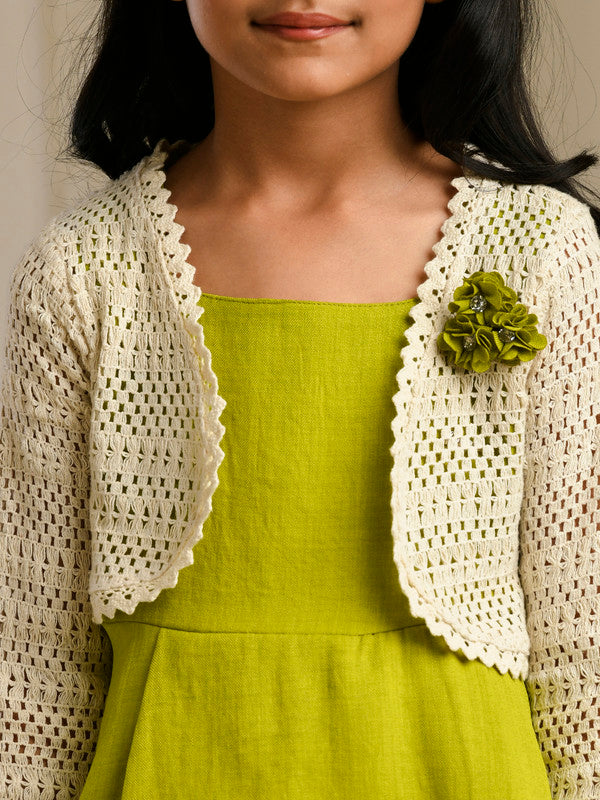 Albion Premium Girls Innocence Neon Green Frock