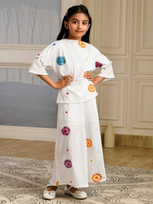 Albion Premium Girls Set Saloni White Skirt Top