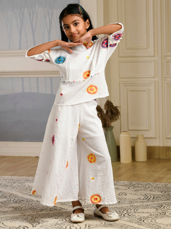 Albion Premium Girls Set Saloni White Skirt Top