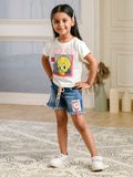 Albion Premium Girls Set Kittens Pink Skirt Top